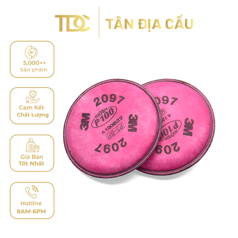 Tấm Lọc Bụi 3M 2097, P100, 50 Cặp / Thùng
