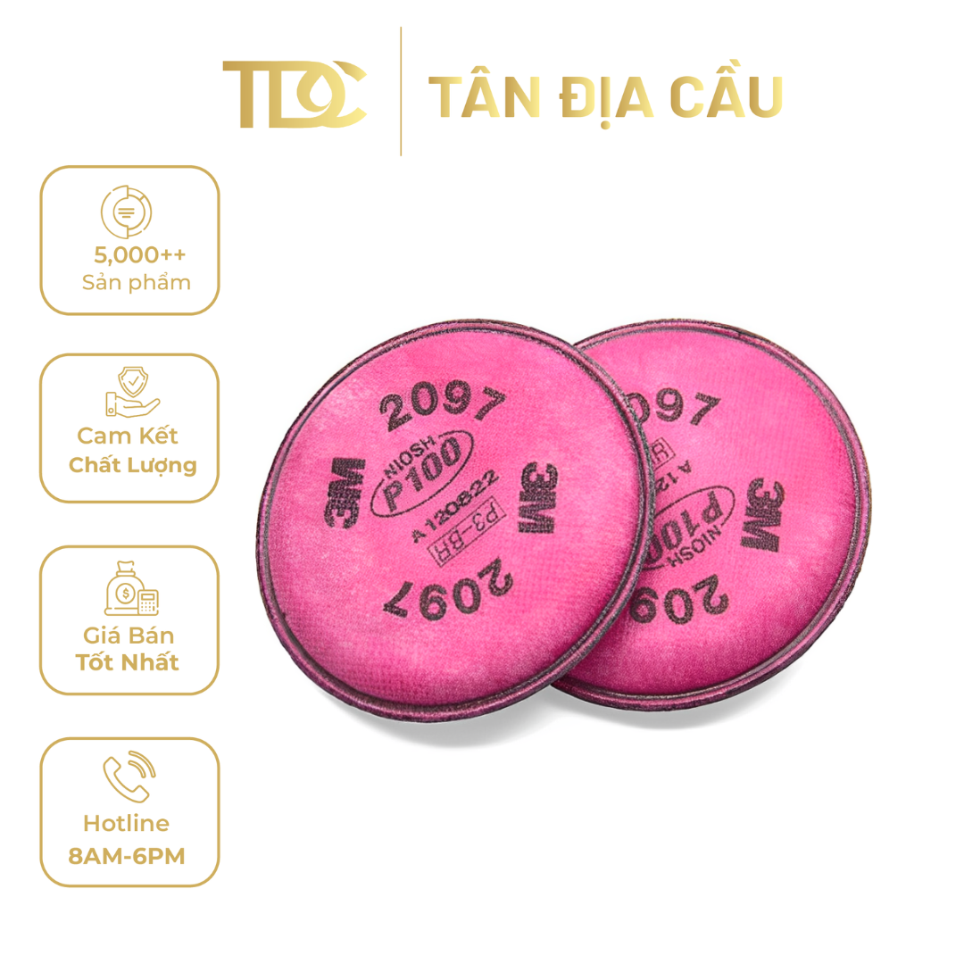 Tấm Lọc Bụi 3M 2097, P100, 50 Cặp / Thùng