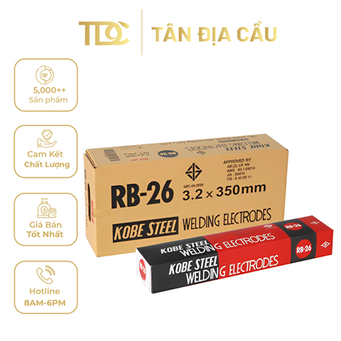 Que Hàn Điện RB-26 E6013 Kobelco 2.6mm, 3.2mm, 4.0mm