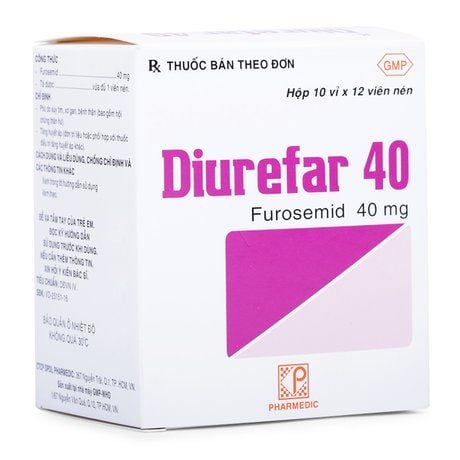 Thuốc Lợi Tiểu Diurefar 40mg, Hộp 10 Vỉ X 12 Viên