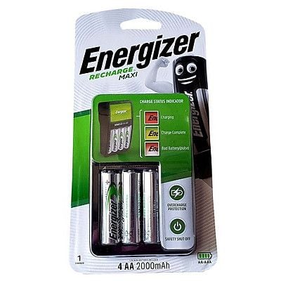 Bộ Sạc Energizer Charger Cho 4 Pin AA 2000mAh, Tự Ngắt Sạc (CHVCM4)