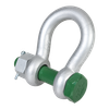 Green Pin Bow Shackle with Safety Bolt Pin, 6.5 Ton WLL, GPGHMB25