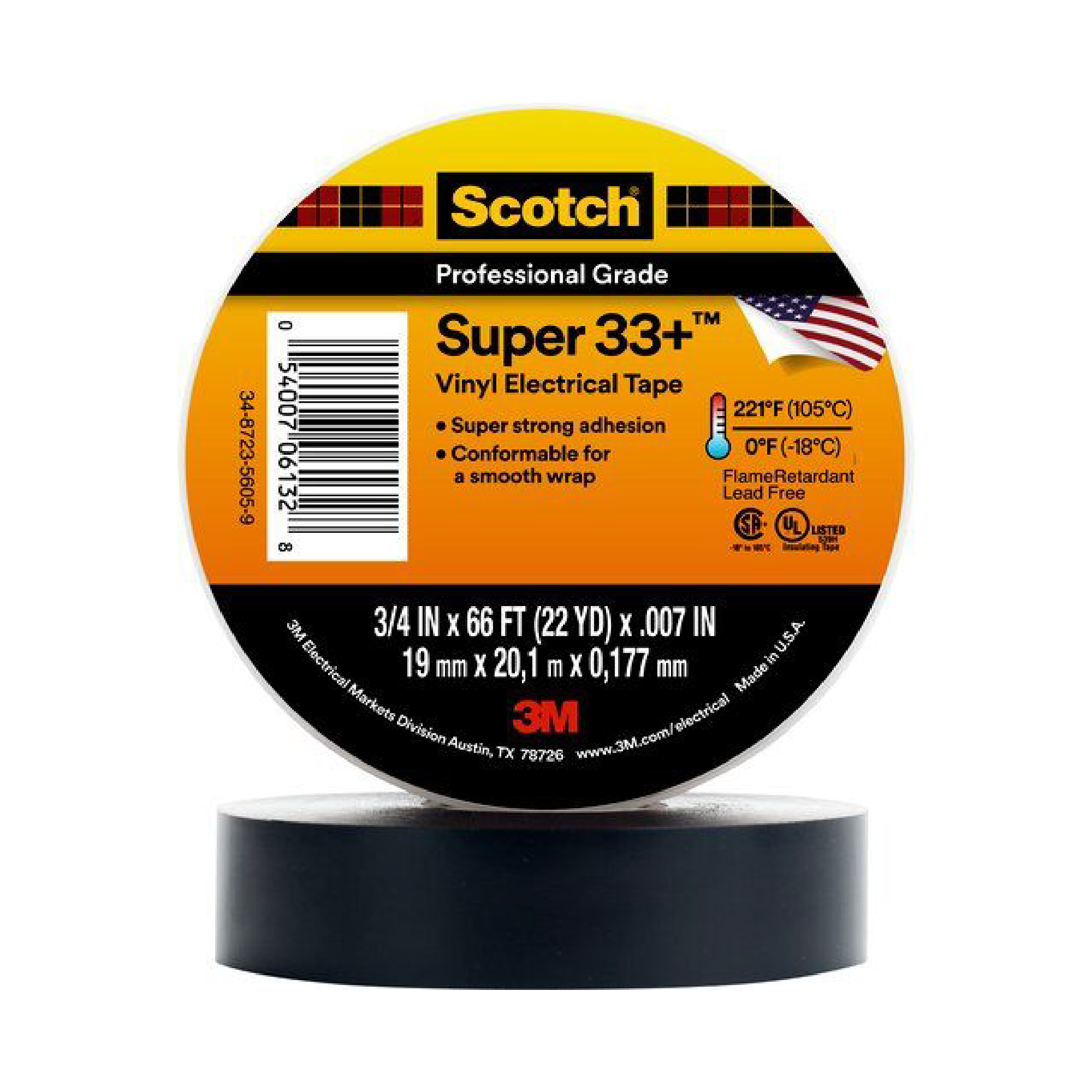 Băng Keo Điện 3M Scotch Super 33+, Màu Đen