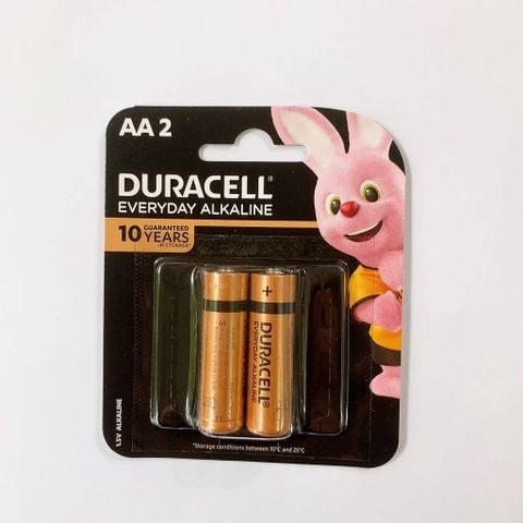 Pin Kiềm Duracell Everyday AA, Vỉ 2 Viên, 1.5V