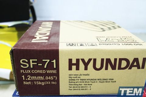 Dây Hàn Lõi Thuốc Hyundai SF71 (1.2mm), E71T-1C, 15kg/Cuộn