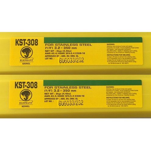 Kiswel Covered Electrode KST-308 For Stainless Steel, 2.6 X 350mm, 2kg/ea, 20kg/box