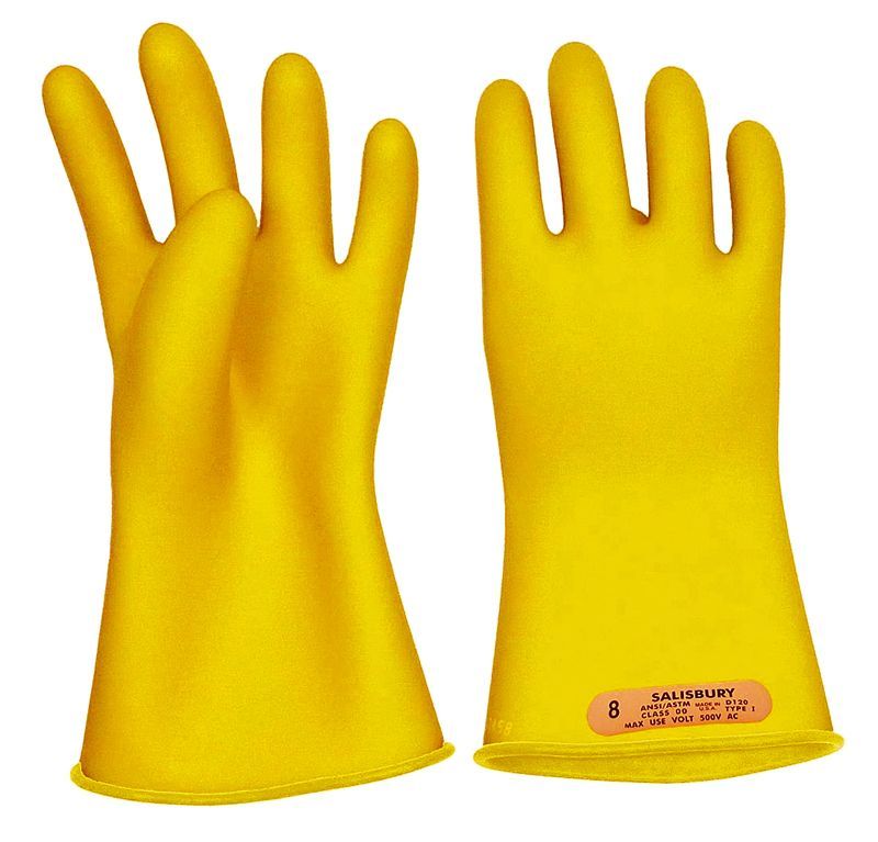 Salisbury Electrical Gloves, Class 0, Yellow, Sz 8, PR, E011Y/8