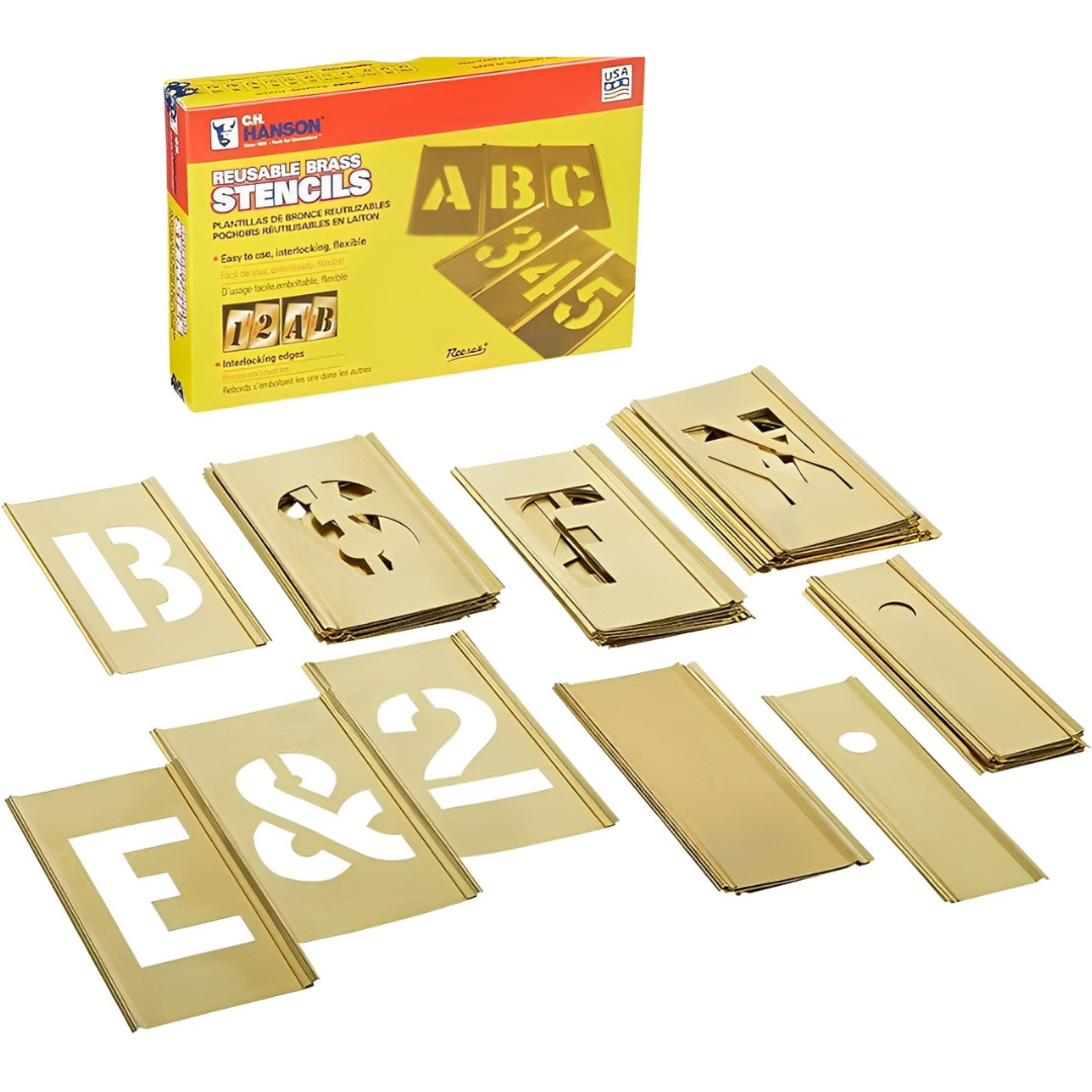 Bộ Chữ Stencil C.H. Hanson 45 Miếng Bằng Đồng, 2