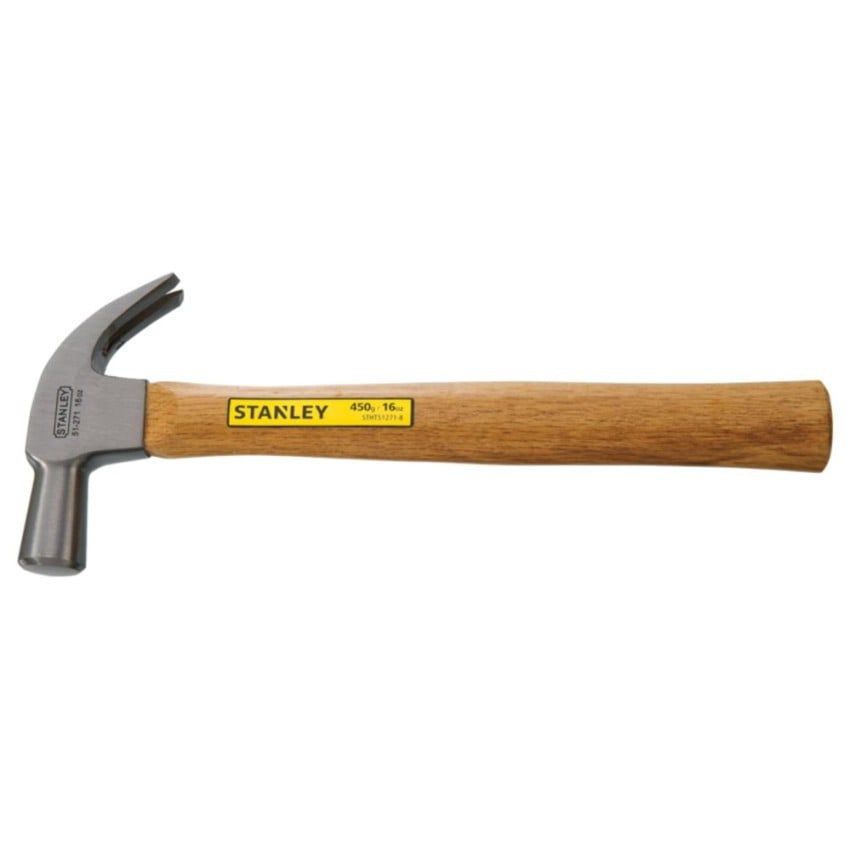 Stanley 51-271 Wood Handle Nail Hammer (330mm / 450g /16oz)