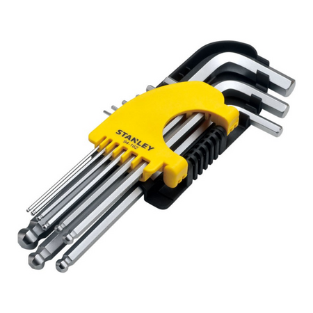 Khóa Lục Giác Bi 9 Cây Hệ Mét, 1.5mm-10mm, Hex Key Stanley 69-256