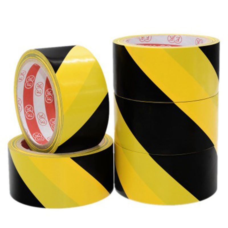 Caution Tape Black and Yellow Striped Barricade Tape, Size 7.5cm X 100m
