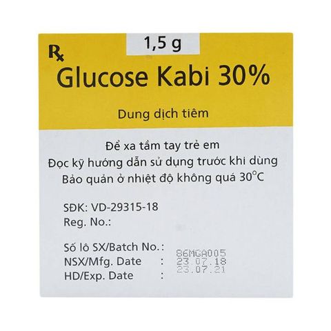 Thuốc Tiêm Glucose Kabi 30% Trị Hạ Đường Huyết Nặng (50 Ống X 5Ml)