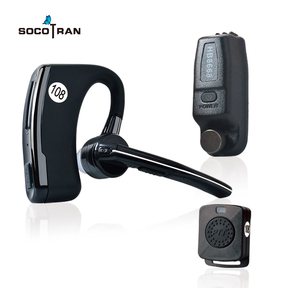 Socotran Wireless Walkie Talkie PTT Bluetooth Headset Earpiece For Motorola P8668 P8668i GP328D GP338D P8200 P8260 Mic Earphone Adapter