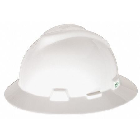 MSA #475369 Full Brim Hard Hat, Type 1, Class E, Ratchet (4-Point), White