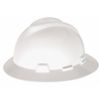 MSA #475369 Full Brim Hard Hat, Type 1, Class E, Ratchet (4-Point), White