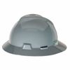 MSA Full Brim Hard Hat, Type 1, Class E, Pinlock (4-Point), Gray, #454731