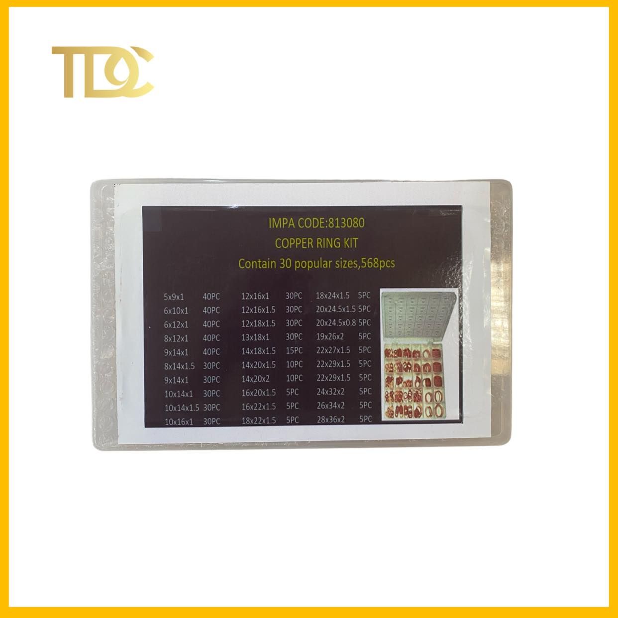 Copper Ring Kit 30sizes/568pcs, In Acryl Case, IMPA 813080