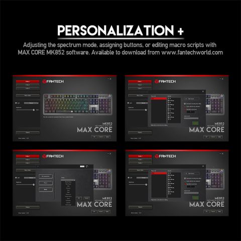  Bàn phím cơ gaming FANTECH MK852 MAXCORE white 