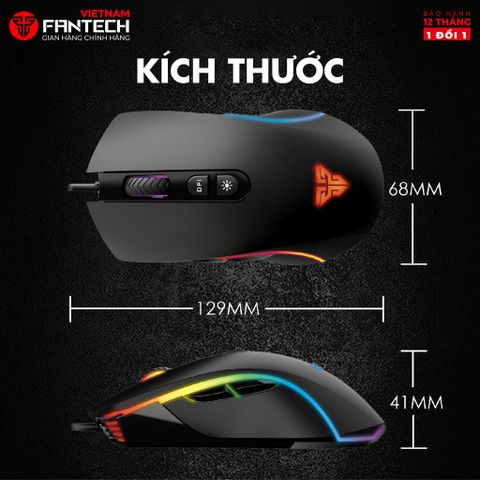  Chuột Gaming Có dây Fantech X16 THOR II 4200DPI LED RGB 16,8 Triệu Màu 