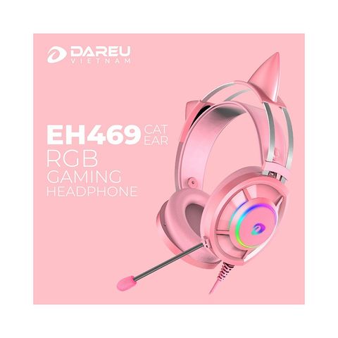  Tai nghe gaming DareU EH469 Queen RGB (Hồng) 