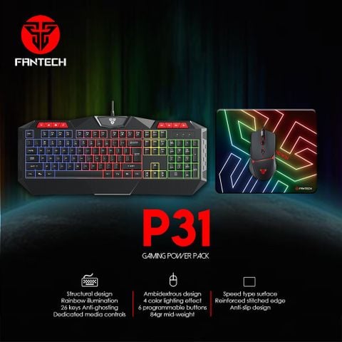  Combo Bàn Phím + Chuột + Lót Chuột Gaming FANTECH P31 