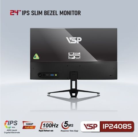  Màn hình Gaming VSP IP2408S Phẳng FHD, IPS, 75Hz 