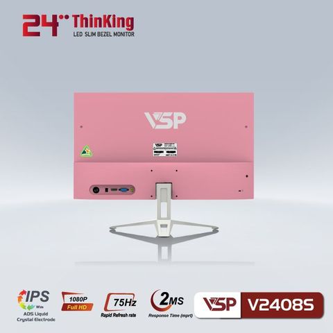  MÀN HÌNH PHẲNG LED MỎNG TRÀN VIỀN VSP V2408S - HỒNG 