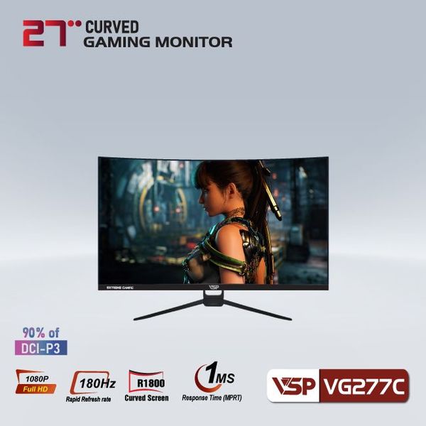  Màn hình VSP VG277C (27 inch - VA - FHD - 180Hz - 1ms - Cong ) 
