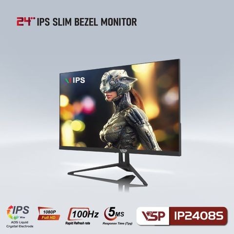  Màn hình Gaming VSP IP2408S Phẳng FHD, IPS, 75Hz 