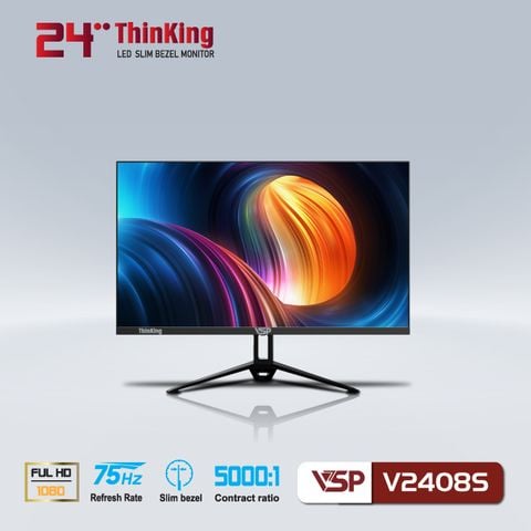  Màn hình phẳng LED tràn viền Slim Bezel VSP V2408S 