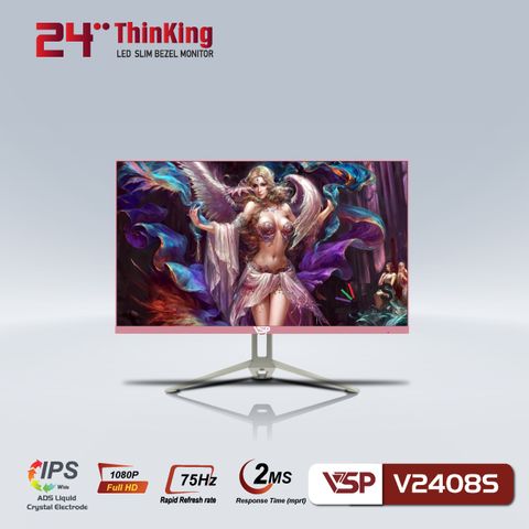  MÀN HÌNH PHẲNG LED MỎNG TRÀN VIỀN VSP V2408S - HỒNG 