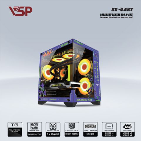  VỎ CASE MÁY TÍNH VSP X2 - G.ART ĐEN 