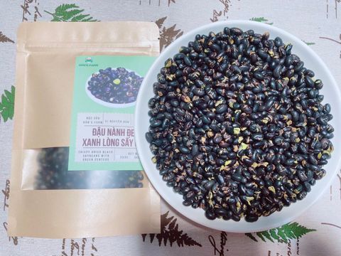  Đậu nành đen (đậu tương đen) xanh lòng sấy giòn nguyên vị loại 1 không biến đổi gen - Crispy dried Black soybean non GMO 