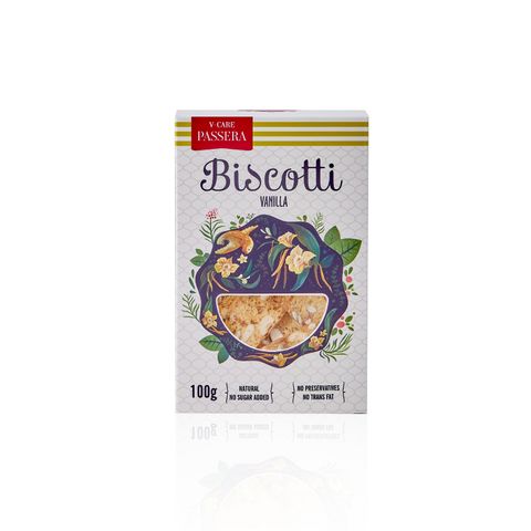  Bánh BISCOTTI PASSERA nguyên cám – Vị Vani - hộp 100g 