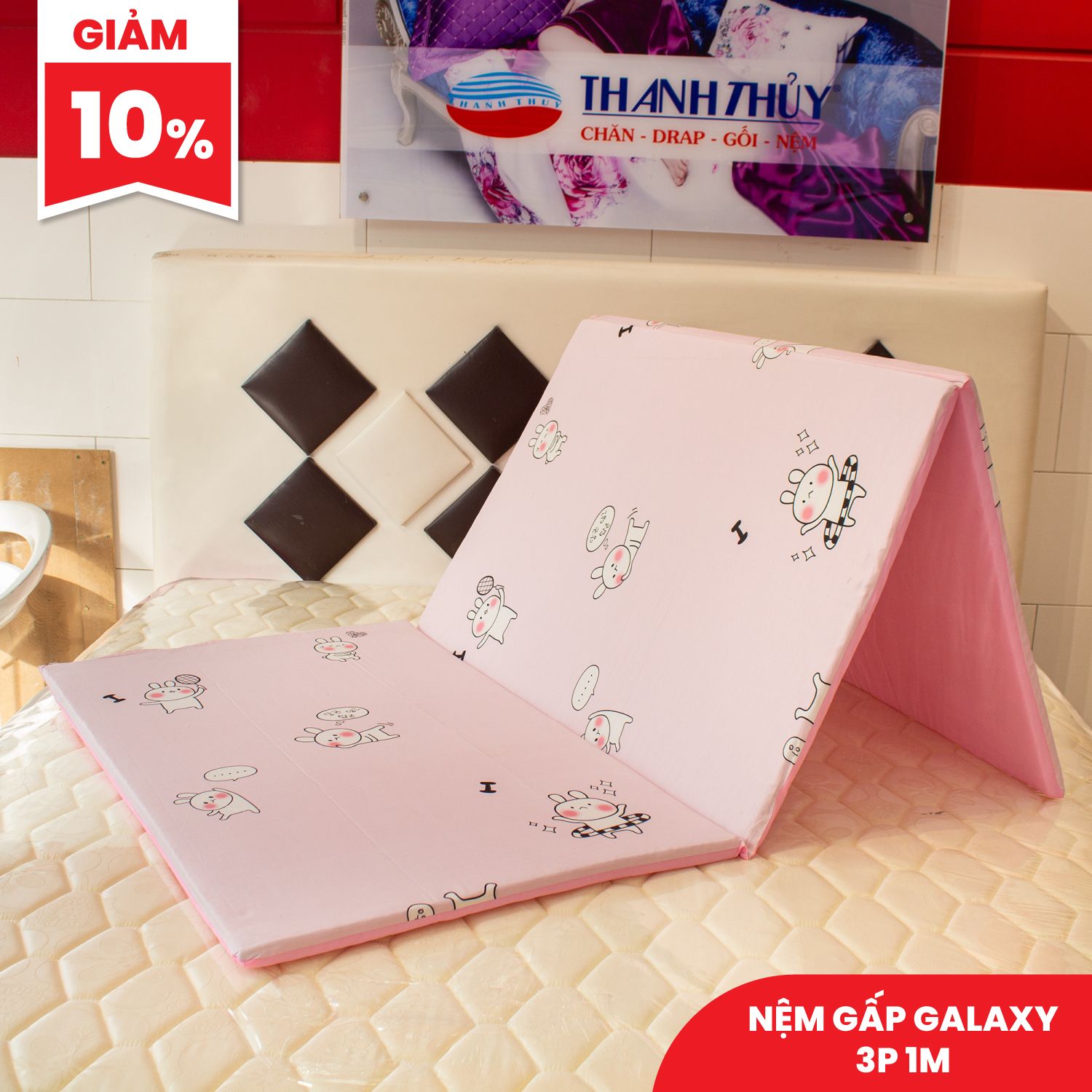  Nệm Bông Ép Gấp Galaxy - Dày 3cm 