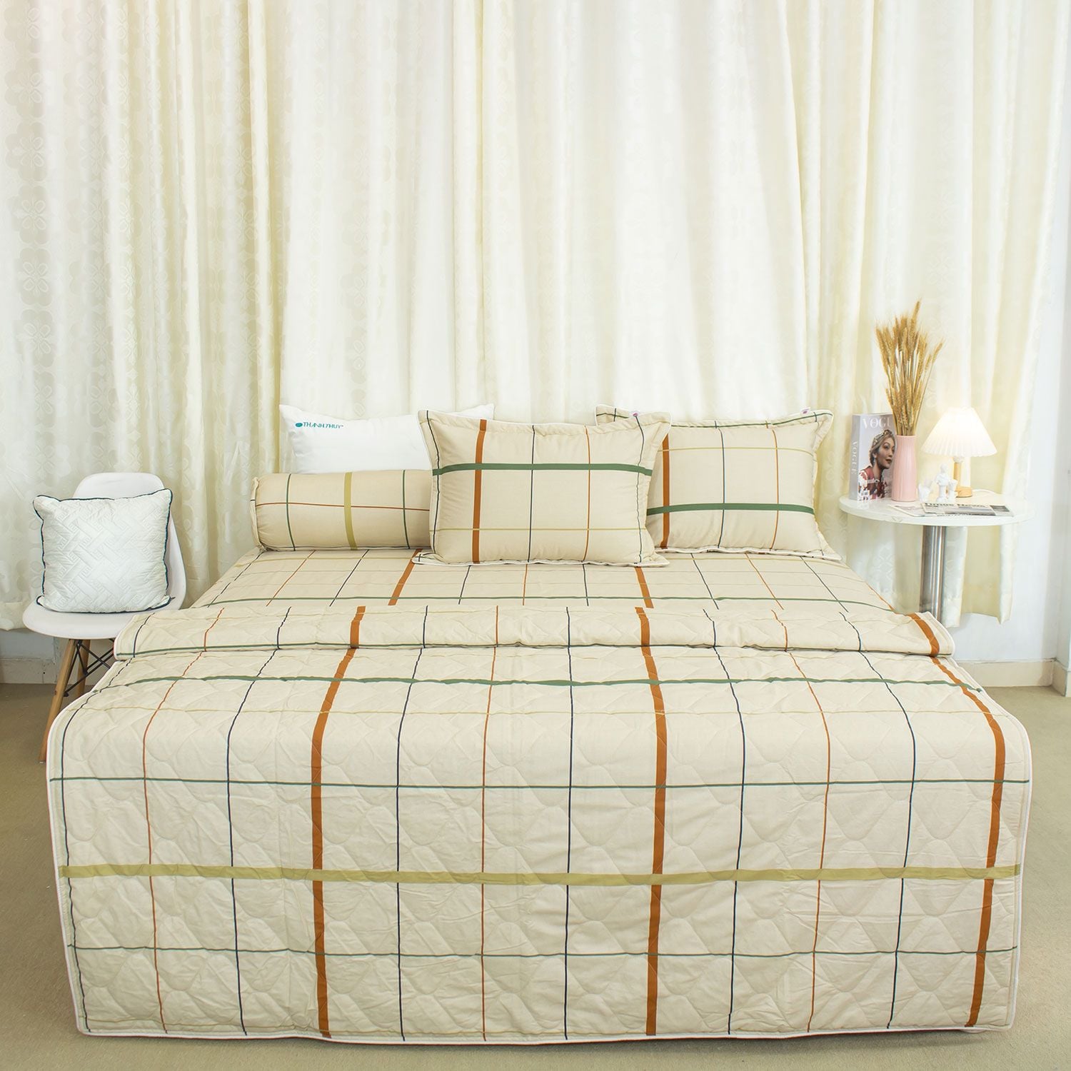  Bộ Ga Bọc Cotton Vanila (Vỏ Gối Không Lót Gòn) 432 