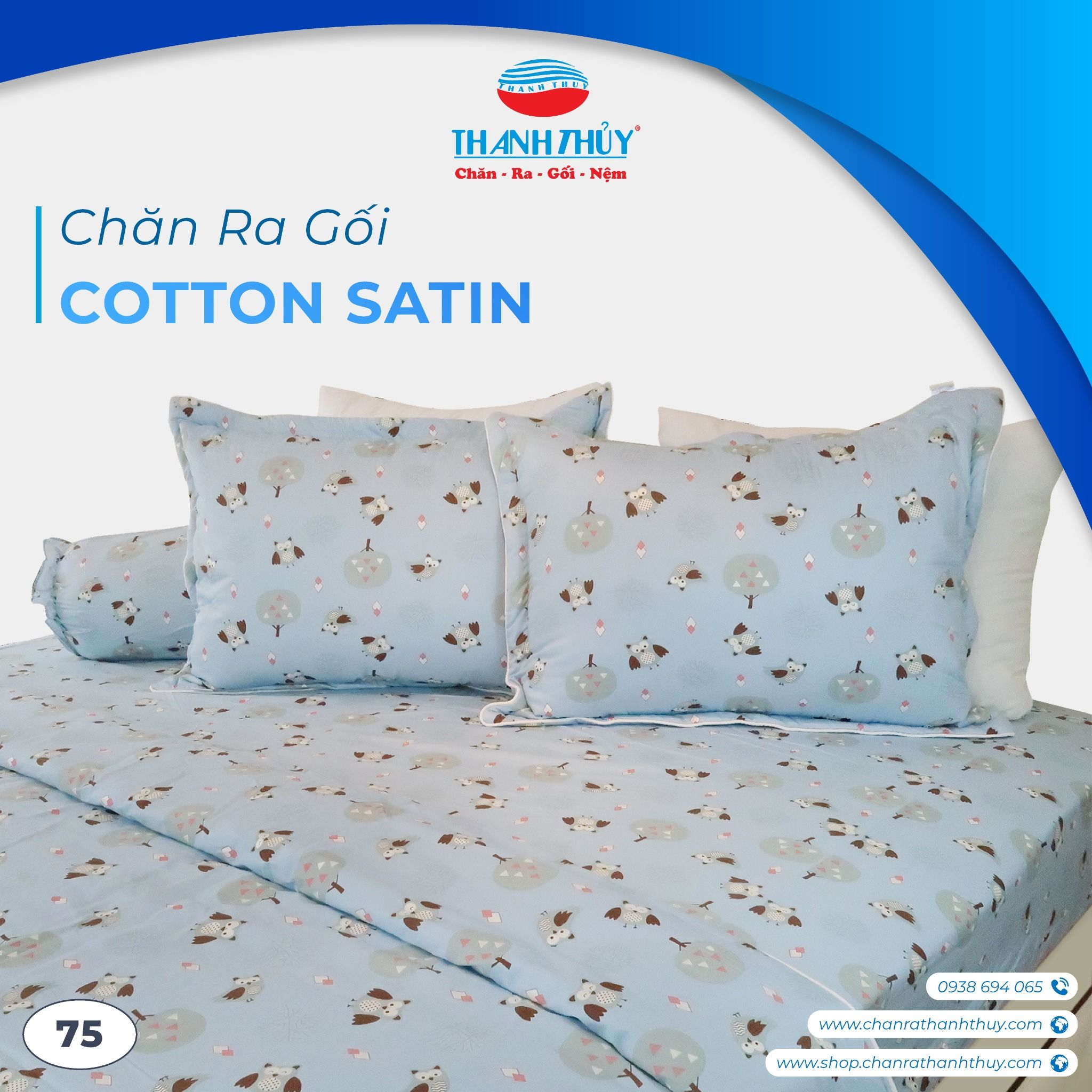  Bộ Ga Bọc Cotton Galaxy Satin 75 