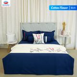  Bộ Ga Bọc Cotton Thêu Flower Màu Bích (16) 
