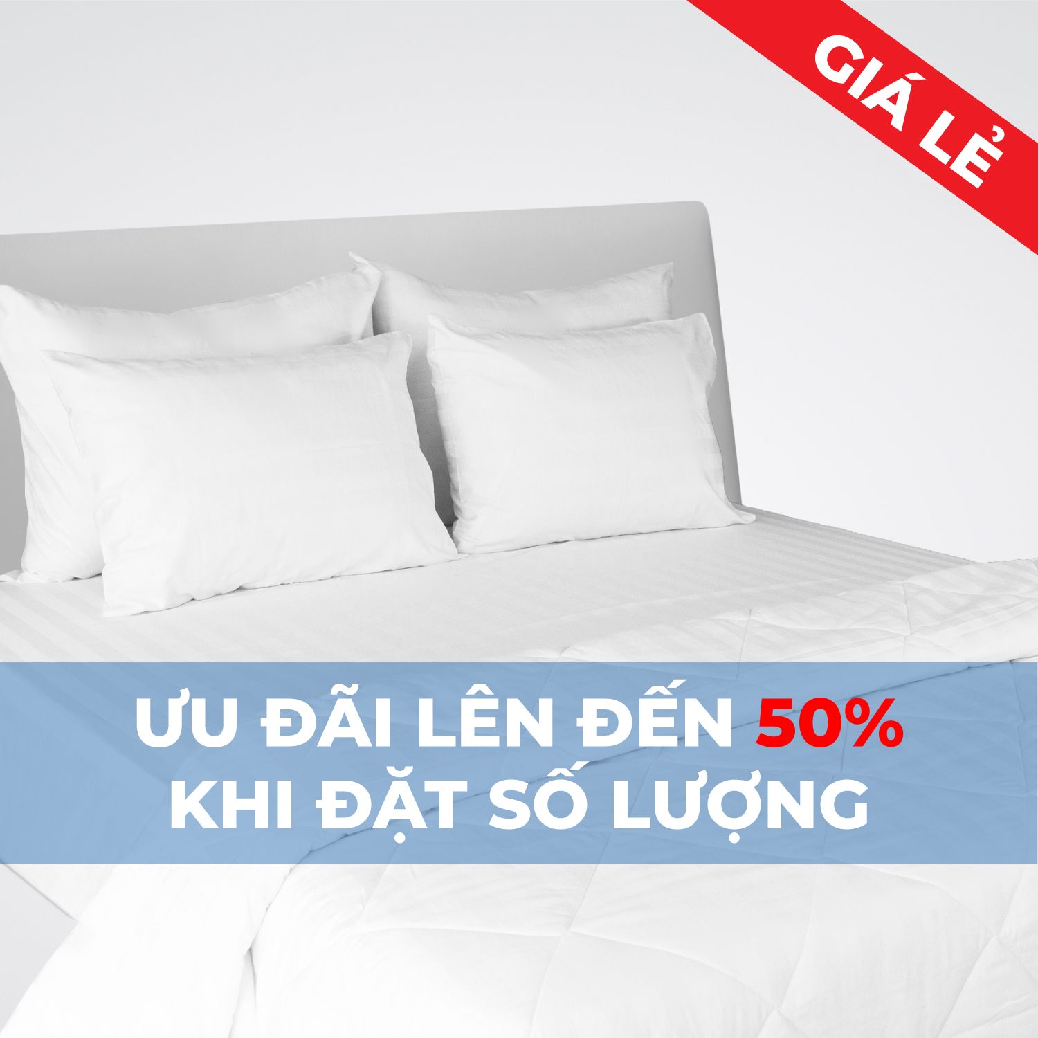  Bộ Bọc Trắng Sọc Khách Sạn - Không Mền (ƯU ĐÃI LÊN ĐẾN 50% KHI ĐẶT HÀNG SỐ LƯỢNG) 