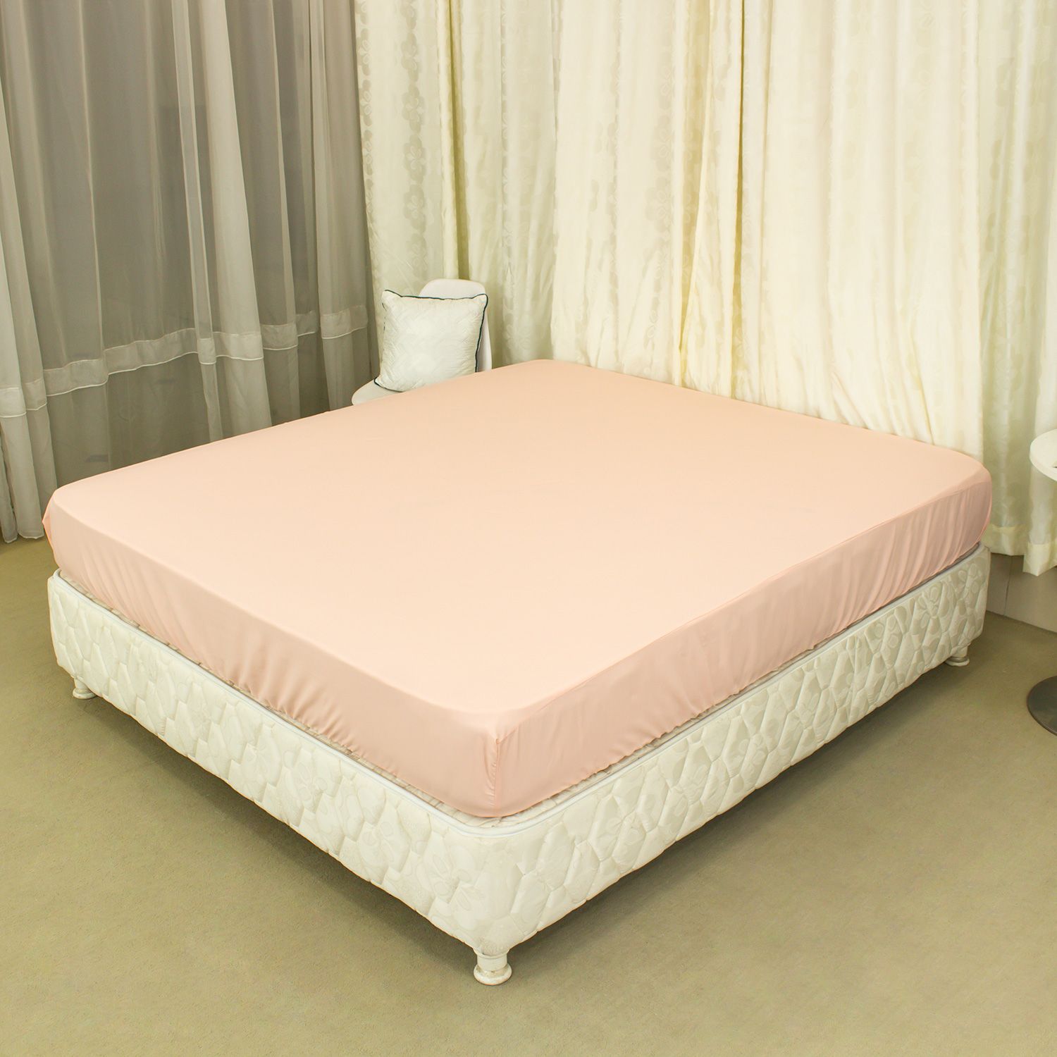  Bộ Ga Bọc Lụa Chevery Modal Màu Hồng Lợt (60) 