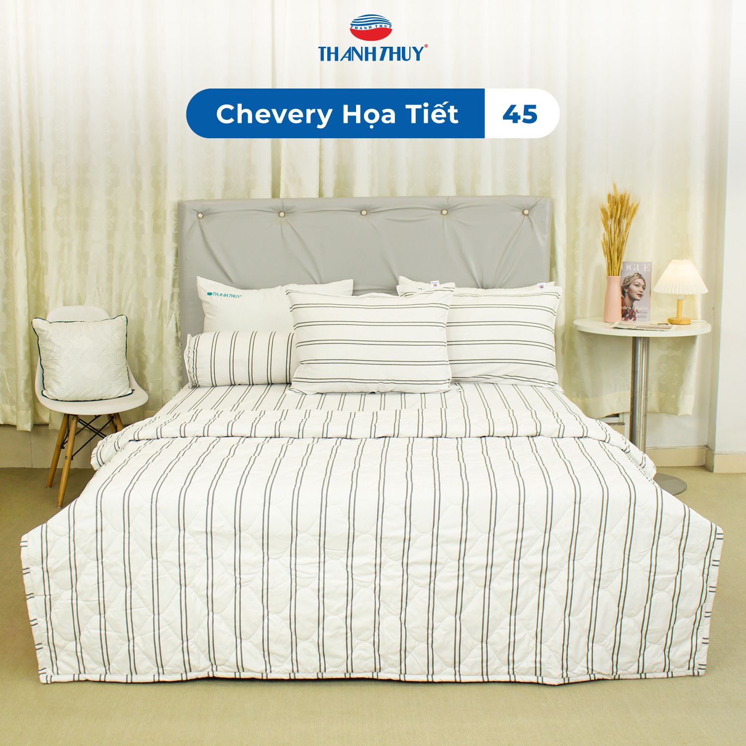  Bộ Ga Bọc Microfiber Chevery Họa Tiết 45 