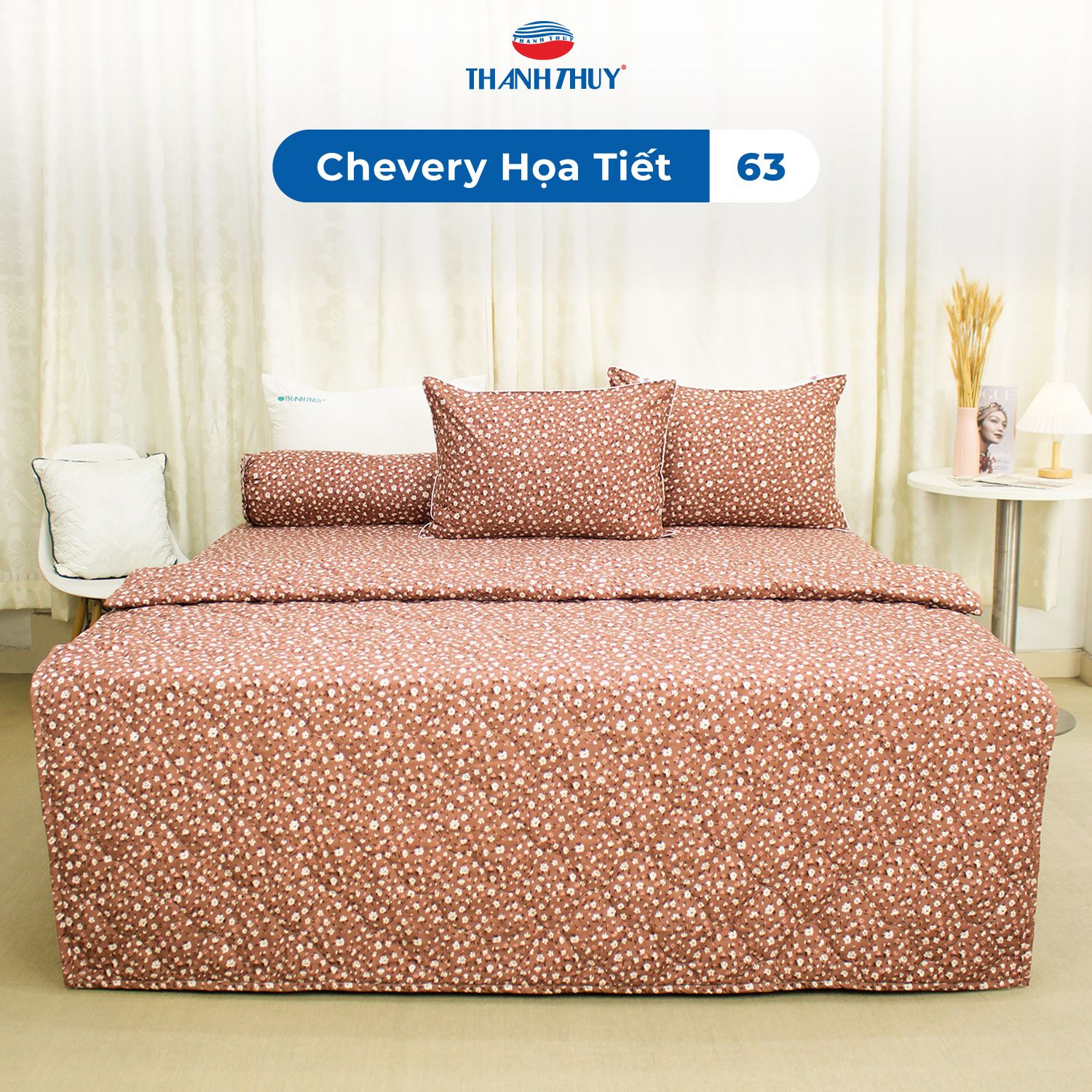  Bộ Ga Bọc Microfiber Chevery Họa Tiết 63 