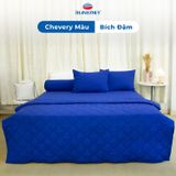  Bộ Ga Bọc Microfiber Chevery Màu Bích (NS) 