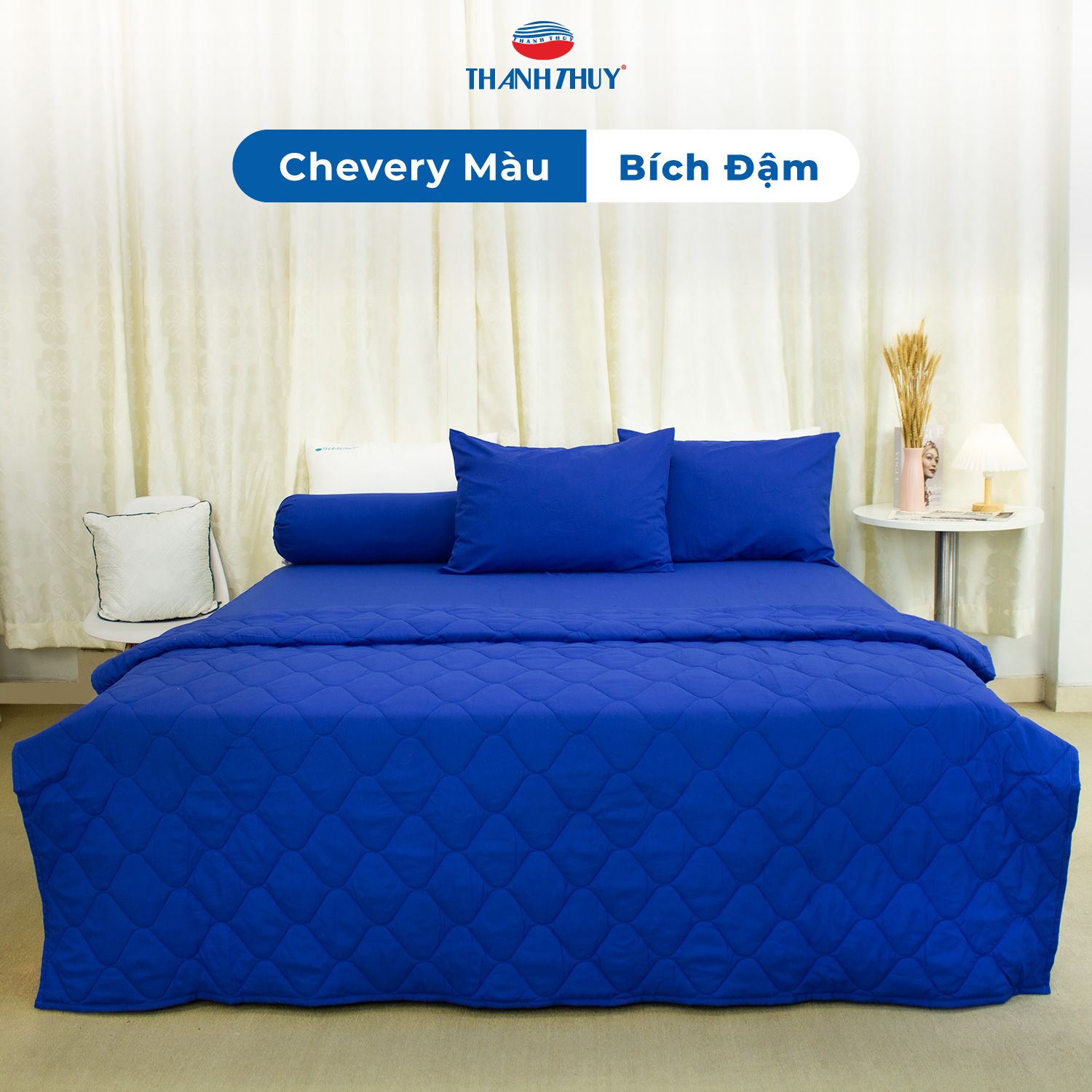  Bộ Ga Bọc Microfiber Chevery Màu Bích (NS) 