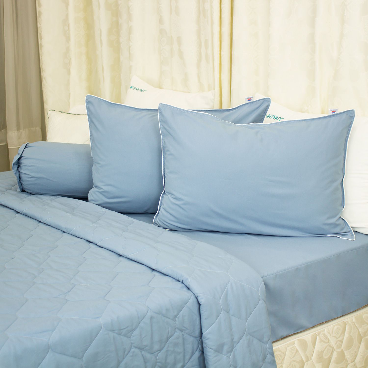  Bộ Ga Bọc Microfiber Chevery Màu Biển Đậm (12) 