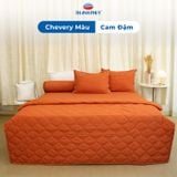  Bộ Ga Bọc Microfiber Chevery Màu Cam Đậm (1) 