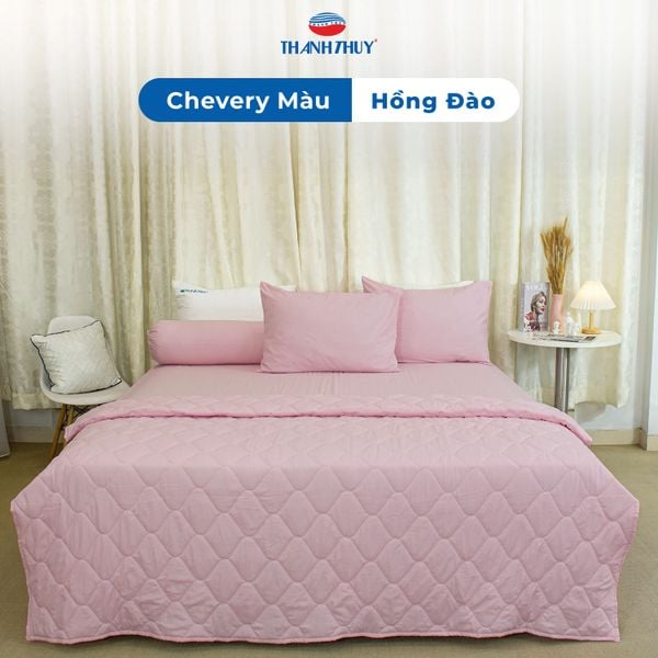  Bộ Ga Bọc Microfiber Chevery Màu Hồng Đào (67) 