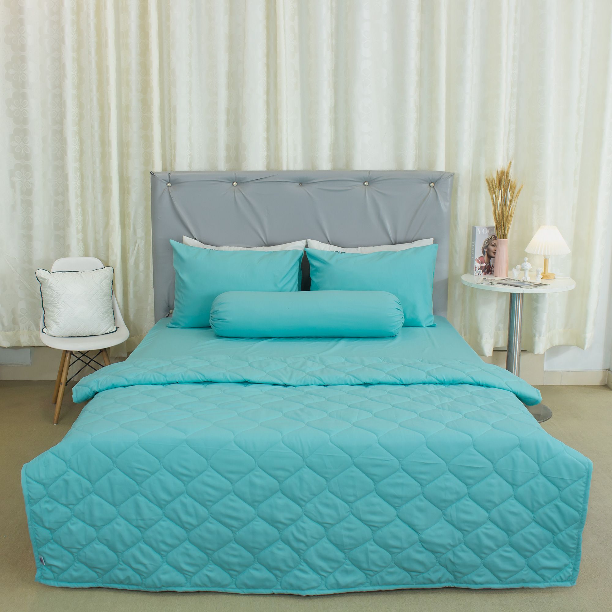  Bộ Ga Bọc Microfiber Chevery Màu Lý (NS) 