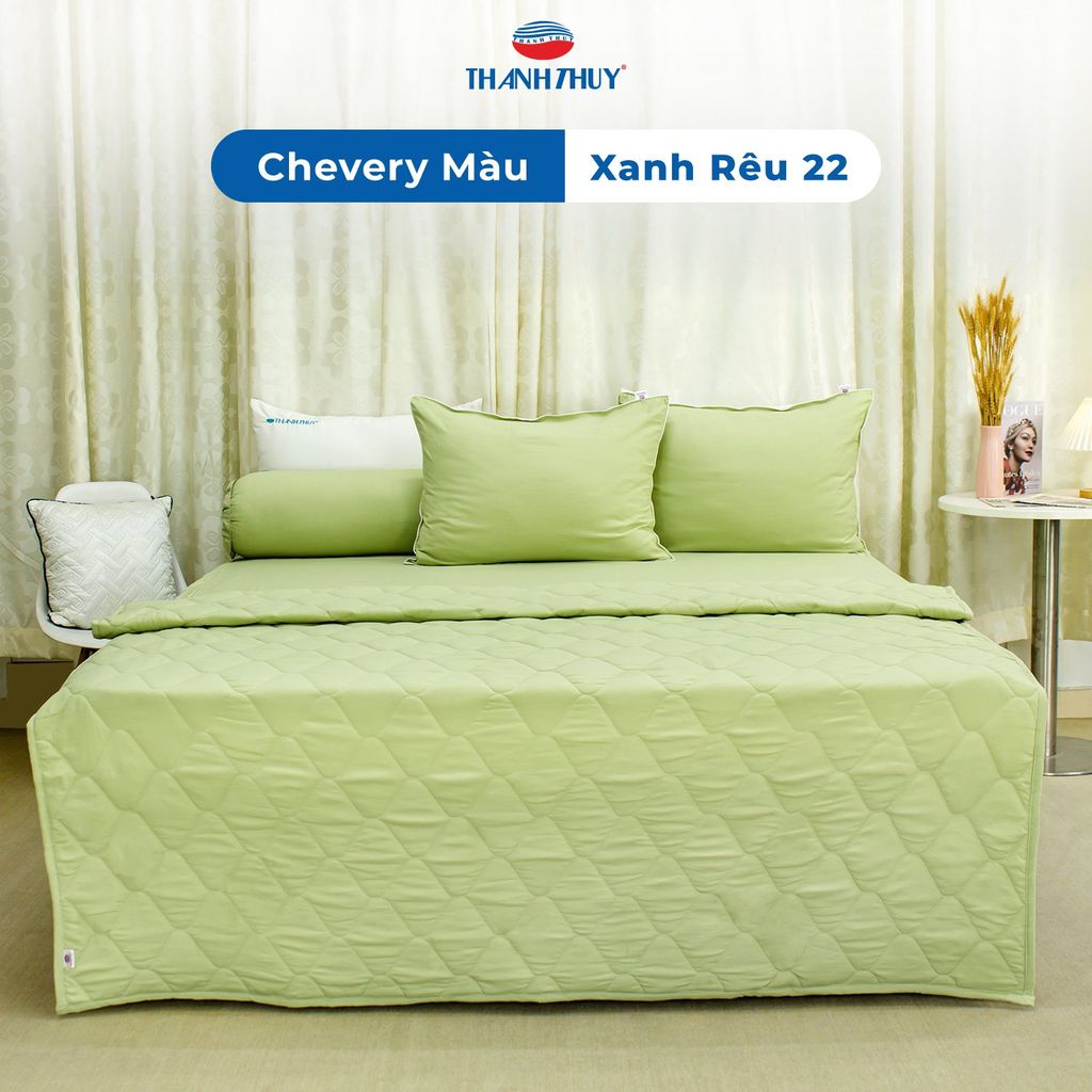  Bộ Ga Bọc Microfiber Chevery Màu Xanh Rêu (22) 