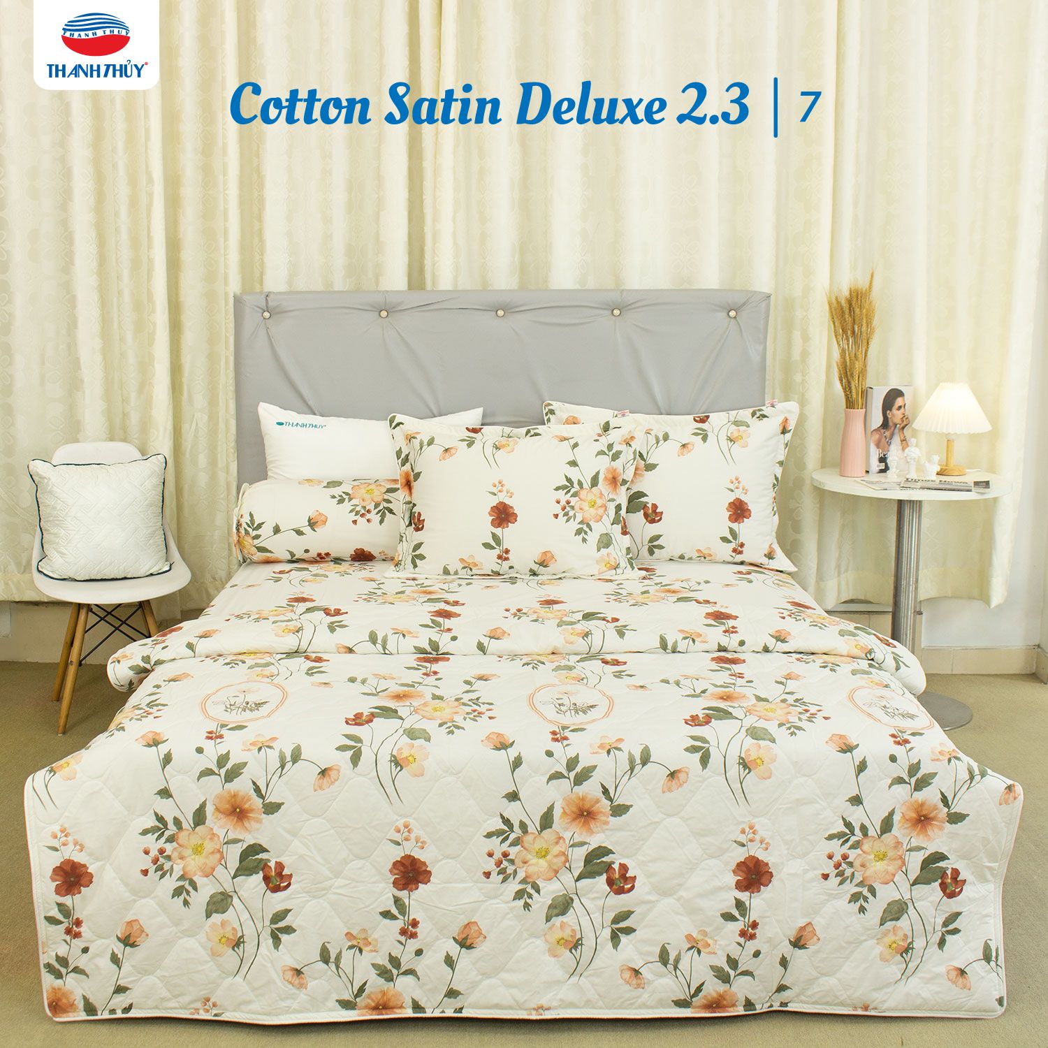  Bộ Ga Bọc Cotton Satin Deluxe 7 
